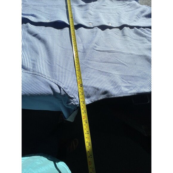 Report Collection Performance Stretch modern Fit Shirt Men’s 18”34/35Blue Check - Picture 14 of 16